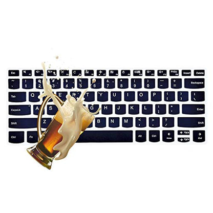2Pack Keyboard Cover for Lenovo Yoga C740 C940 14" /Lenovo Yoga 6 13ARE05 13ALC6 /Yoga C930 930 920 13.9" /Yoga 720 720S 730 13.3" /Yoga 720 12.5" /Yoga 730 15.6"/Lenovo Flex 14 14" Keyboard Skin - color: Black+Clear