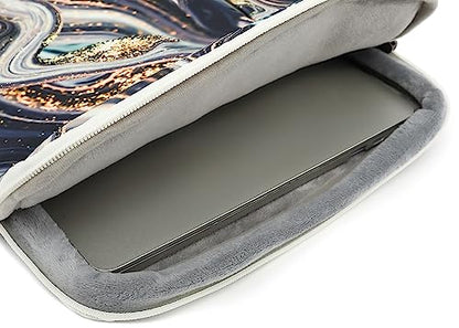 360° Protective Laptop Sleeve Case Bag with Muti-Pockets,Handle and Luggage Strap for iPad 12.9 inch,MacBook Pro Air 13" and 12.5 inch-13.3 inch Screen Laptop (Black Marble) - color: Black Marble, size: 12.5 inch-13.5 inch