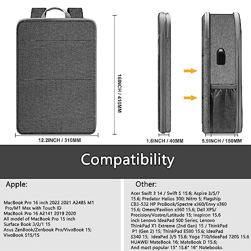 ZINZ Slim & Expandable Laptop Backpack 15 15.6 16 Inch Case, Water Resistant Travel Backpack Compatible with MacBook Pro/Neo 16" 15", Dell XPS 15 16 and Most 15" 15.6" 16" Notebooks，D01G02 - color: D01g02, size: 15"-16"