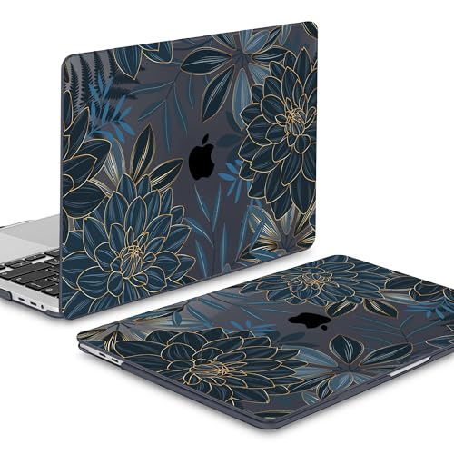 Mektron Designed Case for MacBook Pro 16 Inch A2141 Cover 2019 Release 16" with Liquid Retina Display/Touch ID, Plastic Hard Shell with Keyboard Skin & Screen Protector, Dahlia Flower C035 - color: Dahlia Flower C035