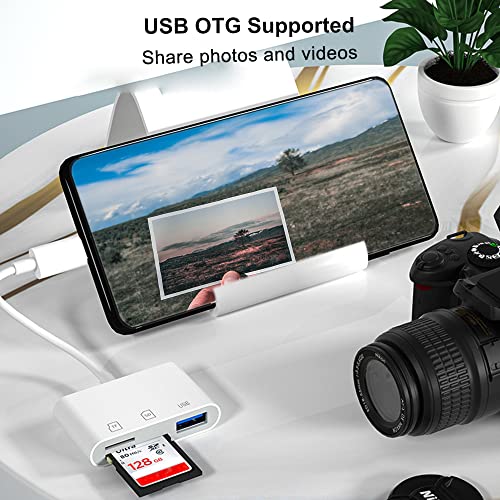 SD Card Reader, USB C Micro SD Card Reader, Memory Card Reader | Type C SD/TF Card Reader, Compatible with iPhone 17/16/15, Samsung Galaxy S25/S24/S23, iPad, MacBook, Laptops,Tablets (White)