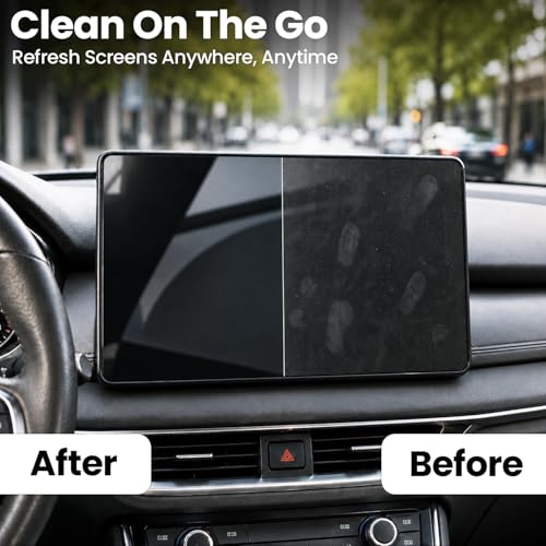 EVEO Car Screen Cleaner Spray and Wipe -2-in-1 iPad Accesories Laptop screen cleaner, New Car Essentials - Touchscreen Cleaner for tesla, Laptop, Computer, MacBook and More - 2 Pack (Grey & Rose Gold) - color: Grey & Rose Gold