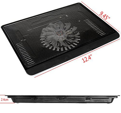 Alltravel Laptop Cooling Pad for Ultra Slimp Notebook and Universal Laptop 14", 13“ and Smaller, Metal mesh with Super Fan, with Quiet and Light Weight Feature