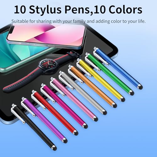 10 Pack Stylus Pen,Stylus Pen for Touchscreen,Universal Stylus | High Precision Sensitivity for Everyday Writing/Drawing, Compatible with Touch Screens,10 Colors - color: 10-Pack