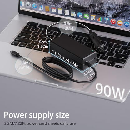 90W USB-C Laptop Car Charger | Fit for MacBook Pro/Air, Dell XPS/Latitude, HP, Lenovo, ASUS, Acer, Chromebook, Surface More Type-C Laptop Devices