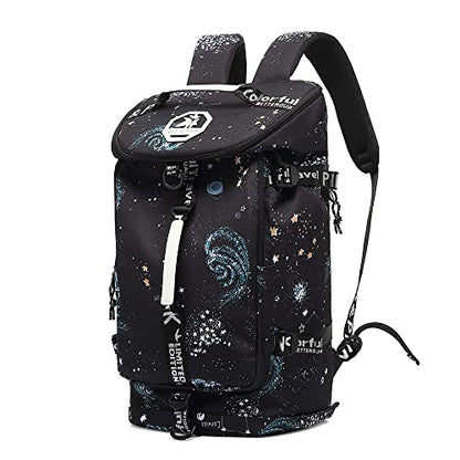 Kalesi Gym Duffle Bag Backpack 4-Way Waterproof with Shoes Compartment for travel Sport Hiking laptop - color: Starry Sky