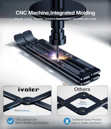 ivoler Laptop Stand, Laptop Holder Riser Computer Tablet Stand, 6 Angles Adjustable Aluminum Ergonomic Foldable Portable Desktop Holder Compatible with MacBook,iPad 10-15.6” Midnight Blue - color: E-Midnight Blue