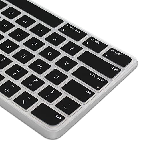 ProElife Ultra Thin Silicone Keyboard Cover Skin for 2023-2021 Magic Keyboard with Touch ID and Numeric Keypad Model-A2520 U.S Enter Protector (3 Keys ON The Left of The Space BAR) (Black) | Black, Non-interference Design for ID Key, Dust-proof, Silicone