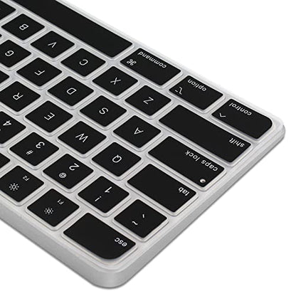 ProElife Ultra Thin Silicone Keyboard Cover Skin for 2023-2021 Magic Keyboard with Touch ID and Numeric Keypad Model-A2520 U.S Enter Protector (3 Keys ON The Left of The Space BAR) (Black) | Black, Non-interference Design for ID Key, Dust-proof, Silicone