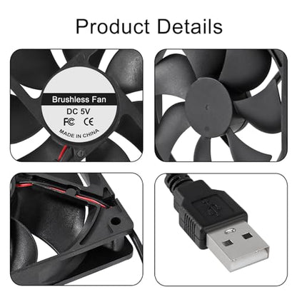 ACEIRMC 4pcs 120mm USB Brushless Cooling Fan 120mm x 25mm DC 5V Quiet Cooling Fan 12025 Mini Computer Fan for Small Appliances Series Replacement (12025 5V USB) - color: 12025 5V USB