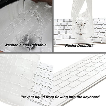 ProElife Ultra Thin Silicone Keyboard Protector Cover Skin for Apple Magic Keyboard & Magic Keyboard 2 (U.S Version, Model: MLA22L/A-A1644, Without Numeric Keypad) (Transparent) - color: Transparent