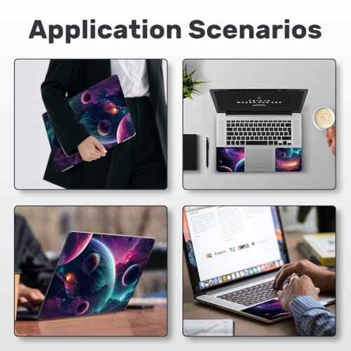 Laptop Skin Sticker Decal PVC Vinyl Sticker Notebook PC Protector Waterproof Scratch Resistant Laptop Skin for 12.1 13 13.3 13.6 14 15 15.3 16 Inch Starry Night Blue Sky Style - color: Planet