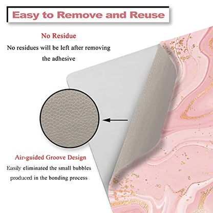15.6 inch Laptop Notebook Skin Sticker Universal Soft Art Cover Decal Fits 12 13 13.3 14 15 15.4 15.6 inch Laptop Protector,Easy to Apply, Reusable, Pink Gold Marble - color: Pink Gold Marble