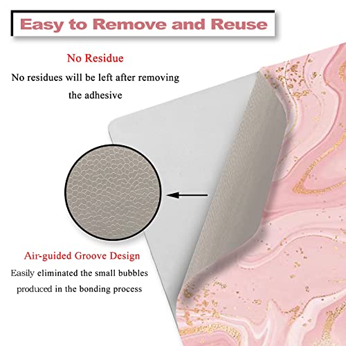 15.6 inch Laptop Notebook Skin Sticker Universal Soft Art Cover Decal Fits 12 13 13.3 14 15 15.4 15.6 inch Laptop Protector,Easy to Apply, Reusable, Pink Gold Marble - color: Pink Gold Marble