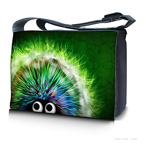 LSS 15” 15.6 inch Laptop Padded Compartment Shoulder Messenger Bag, Carrying Case for 14" 15" 15.6" & Smaller Size Notebook - color: Hedgehog, size: 15 inch