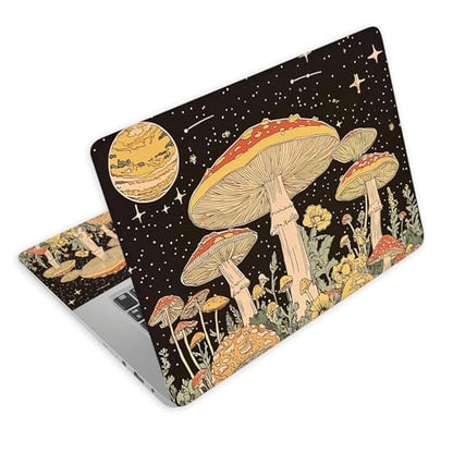 Universal Laptop Skin Decal, 3-Piece Vinyl Protector for 12 13 14 15.6" Notebook, Waterproof Anti-Scratch, Easy Trim & Bubble-Free Finish, Mushrooms Psychedelic - color: Mushrooms Psychedelic