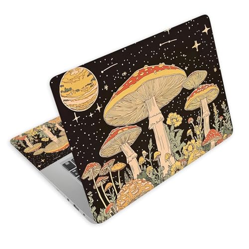 Universal Laptop Skin Decal, 3-Piece Vinyl Protector for 12 13 14 15.6" Notebook, Waterproof Anti-Scratch, Easy Trim & Bubble-Free Finish, Mushrooms Psychedelic - color: Mushrooms Psychedelic