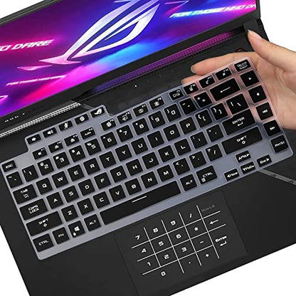 Keyboard Cover for ASUS ROG Strix G15 G513 G533 Gaming Laptop, Black, Silicone, Waterproof and Dustproof, US Keyboard Skin