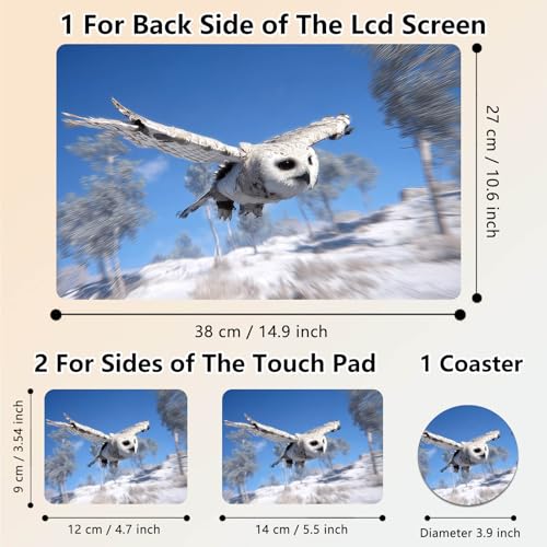 Laptop Skin Sticker Decal 15.6 Inch,12 13 13.3 14 15 15.6 in Laptop Netbook Skins for Notebook,Art Decal Removable Waterproof Scratch Resistant,Universal Vinyl Cover,Cute White Owl Snow - color: Cute White Owl Snow