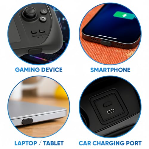 USB C Dust Plugs 50 Pack with Cleaning Brush, Charging Port Covers, Black | Helps block dust, lint and debris, helps support reliable charging, snug low profile fit, durable flexible construction - color: Black, 50 Pack