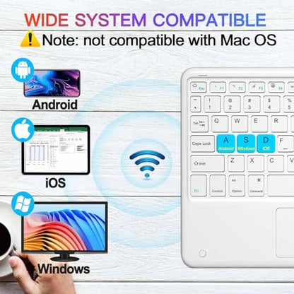 Bluetooth Keyboard, Slim 7 Colors Backlit Wireless Bluetooth Keyboard with Touchpad Built in Rechargeable Battery for iOS Android Windows Tablets PC Smartphone