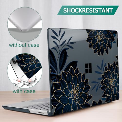 Case for Surface Laptop 5/4/3 13.5", Flower Dahlia | Hard Shell Case with Keyboard Cover & Screen Protector. Fits Surface Laptop 5/4/3 13.5" Metal Palm Rest Models 1951/1868. - color: Flower Dahlia