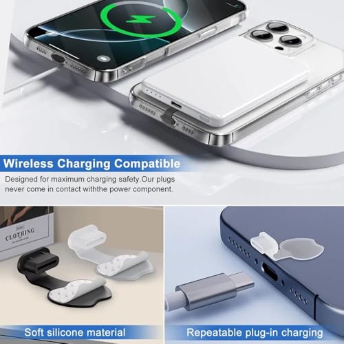 10 Pcs USB C Dust Plugs Anti Loss Dust Cover for iPhone 17 Pro Max -Black | Anti Loss Silicone Dust Covers for iPhone 17 Pro Max, 16 Pro,15,Compatible with All USB C Charging Port Dust Protectors Cap