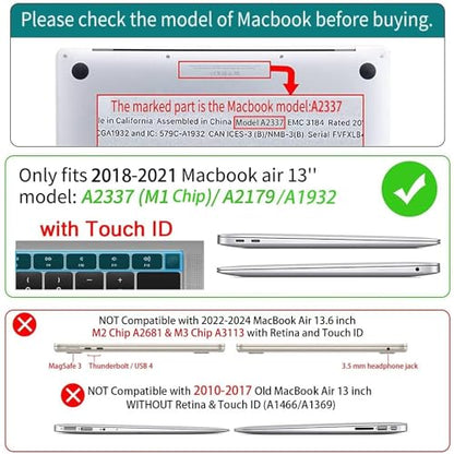 CISSOOK Compatible with MacBook Air 13 inch Case 2021 2020-2018 Release | A2337 A2179 A1932, Plastic Hard Shell Protective Case with Keyboard Cover Screen Protector for MacBook air 13 M1, Beach&Shell - color: Beach&Shell