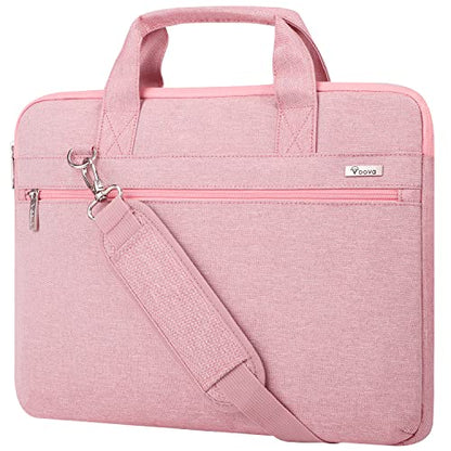 Voova Laptop Bag 17 17.3 Inch, 360° Protective Laptop Case Sleeve with Shoulder Strap Compatible with 17-18 Inch Lenovo Asus Acer Dell Hp, Waterproof Computer Bag Slim Briefcase for Women, Pink - color: Pink, size: 17-17.3 inch
