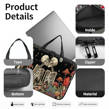 14" 15" Laptop Handle Bag Computer Bag,14.2" 15.4 inch Pouch Holder Notebook Sleeve Cover Compatible for Dell,Lenovo,Toshiba HP, Asus Notebook Messenger Briefcase-Kiss Skull - color: Kiss Skull