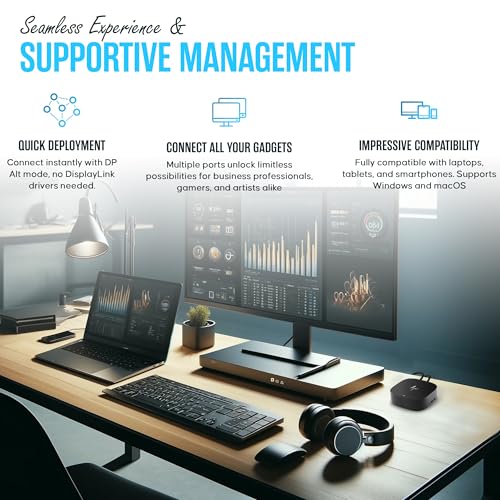 HP Docking Station for Laptop Dual Monitor and Charging - 5TW10AA / 5TW10UT / 5TW10AA#ABB USB-C G5 Dock with 120W AC Adap TER + HDMI Cable + DisplayPort Cable + Cleaning Cloth