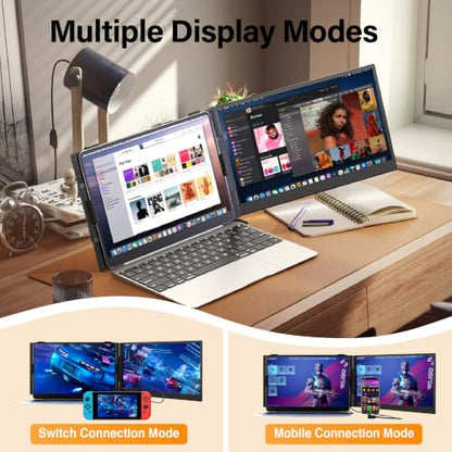 Laptop Screen Extender 14" FHD 1080P 0.17" Ultra Thin Portable Dual Travel Monitor Fits 13-17.3" Laptops, Plug & Play for Windows/Mac/Android/Chrome