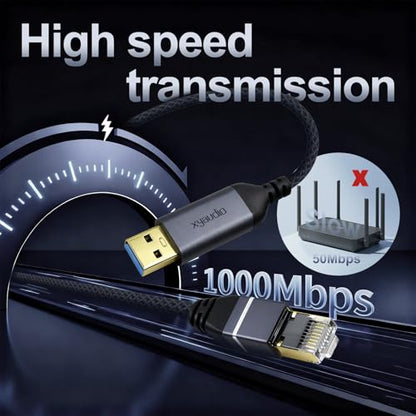 Ethernet to USB 3.0 A Cable, Slim USB to RJ45 Gigabit Internet LAN Network Cable, Directly Connected, Compatible with Laptop, Desktop PC, Switch, 6ft/1pk - size: 6 feet, style: USB A to Ethernet