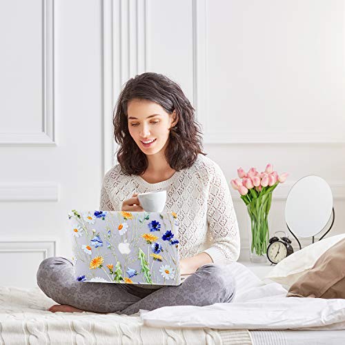 Case for MacBook Air 13 inch A1466 A1369 2010-2017 Release, 5 in 1 Matte Clear Hard Shell&Keyboard Cover&Screen Protector&Webcam Cover Compatible with Older Version Mac Air 13.3 inch - Floral - color: Z Blue Yellow