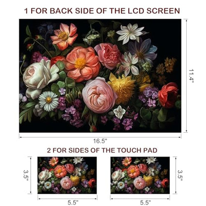 DINKY Laptop Skin Sticker Decal, 16" 16.5” 17” 17.3 inch Laptop Universal Reusable Vinyl Skin Stickers Art Cover Decal Notebook PC Personalized Protector (Flor) - color: Flora 02