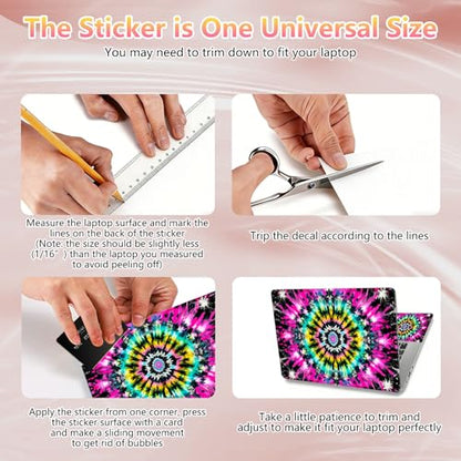 Laptop Skin Sticker Decal 12" 13" 13.3" 14" 15" 15.6",Waterproof Scratch Resistant Vinyl,Reusable Easy to Apply,for MacBook HP Dell Notebooks Netbooks Laptop,2 Wrist Pads,Colorful Print - color: Colorful Print