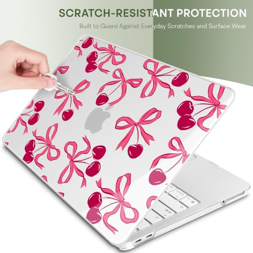 Compatible with MacBook Neo 13 inch (2026 Release A3404) (A18 Pro) with Liquid Retina Display, Printed Slim Protective Case with Screen Protector & Keybaord Cover, Red Cherries - color: Red cherries
