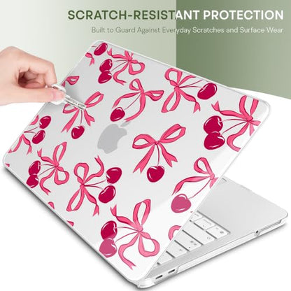Compatible with MacBook Neo 13 inch (2026 Release A3404) (A18 Pro) with Liquid Retina Display, Printed Slim Protective Case with Screen Protector & Keybaord Cover, Red Cherries - color: Red cherries
