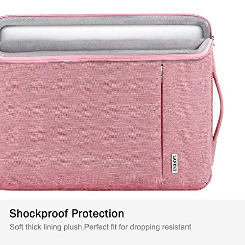 LANDICI 360°Protective Laptop Sleeve 15.6 Inch for MacBook Pro 16 M2/M1, MacBook Air 15,Computer Cover Bag,15-16" HP Dell Asus Lenovo Laptop, Pink - color: Pink, size: 15-16 Inch