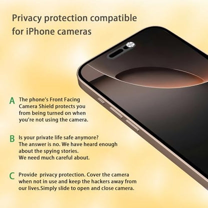 Front Camera Cover Compatible for iPhone 16/16Plus/16Pro/16Pro Max/15/15Plus/15Pro/15Pro Max/14Pro/14Pro Max,Webcam Cover Protect Privacy and Security,Not Affect Face ID, 2 Pack-Silver - color: Silver