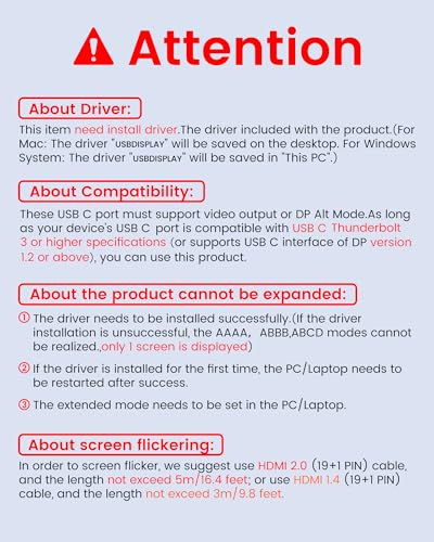 avedio links USB C to HDMI Multi Monitor Adapter, HDMI Splitter 1 in 3 Out Extended Display for Triple Monitor with 100W PD Port, Out 1 4K@60Hz, Out 2 and 3 1080p, Display for Windows Mac OS