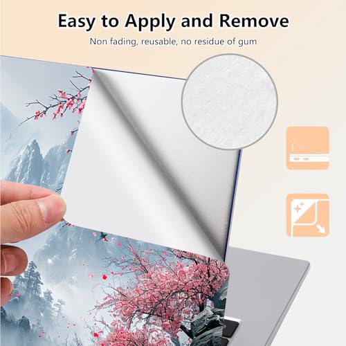 Laptop Skin Sticker Decal 15.6 Inch,12 13 13.3 14 15 15.6 in Laptop Netbook Skins for Notebook,Art Decal Removable Waterproof Scratch Resistant,Universal Vinyl Cover,Peach Blossom Landscape - color: Peach Blossom Landscape