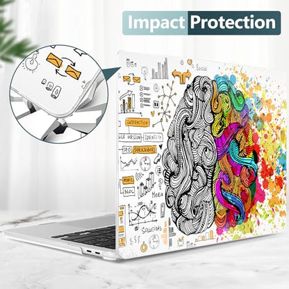 Batianda Case for Microsoft Surface Laptop 13 inch 2025 2026,Creative Brain | Fits Model 2095, Artistic Patterns Ultra-Slim Lightweight Scratch-Resistant Hard Shell with Professional Protection - color: Brain