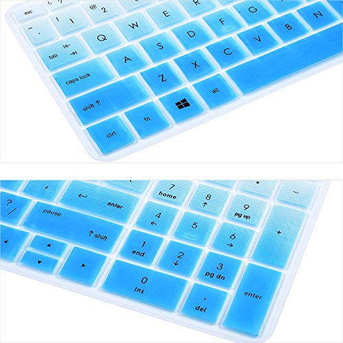 Keyboard Cover Skin Compatible HP Envy x360 15.6" 15-dr1010nr 15m-dr1012dx / HP Pavilion x360 15-BR075NR / HP Pavilion 15-BS 15-BW 15-CC 15-CB 15-CD Keyboard Covers(Omber Sky Blue) - color: Omber Sky Blue