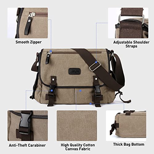Messenger Bag Men,Waterproof Crossbody Bag,Satchel Shoulder Bag | Waterproof - color: A1-khaki