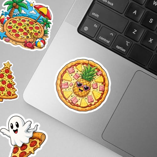 18pcs Pizza Stickers Pack, Cute Cartoon Graffiti Vinyl Waterproof Decals for Water Bottle,Laptop,Phone,Skateboard,Scrapbooking,Bumper for Party Supply - color: Pizza