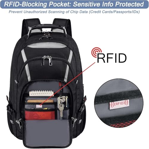 Extra Large Laptop Backpack, 17 inch Computer Backpack for Men Travel Work | TSA Flight Approved Travel Backpack for Men, RFID Business Computer Bag, Heavy Duty Water Resistant College Bookbag for Work