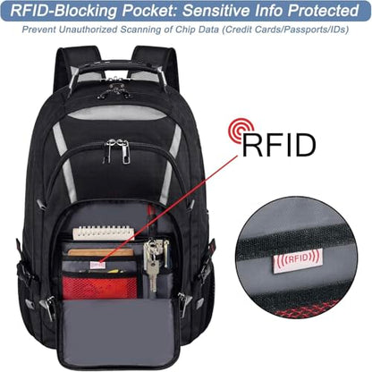 Extra Large Laptop Backpack, 17 inch Computer Backpack for Men Travel Work | TSA Flight Approved Travel Backpack for Men, RFID Business Computer Bag, Heavy Duty Water Resistant College Bookbag for Work
