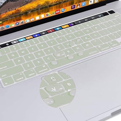 MOSISO Keyboard Cover Compatible with MacBook Pro 13 inch M2 M1 | 2023-2020 A2338 A2289 A2251&Compatible with MacBook Pro 16 2020 2019 A2141 Touch ID, Protective Silicone Skin, Sage Green - color: Sage Green