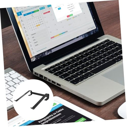 Healifty Ergonomic Aluminum Laptop Riser Stand Folding Holder for Desk Slip Stable Notebook Support Portable Computer Stand to Posture and Visual Angle Black